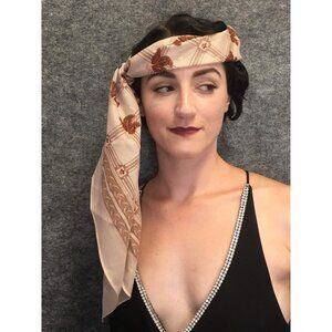 Long Floral Italian Scarf Vintage Accessories